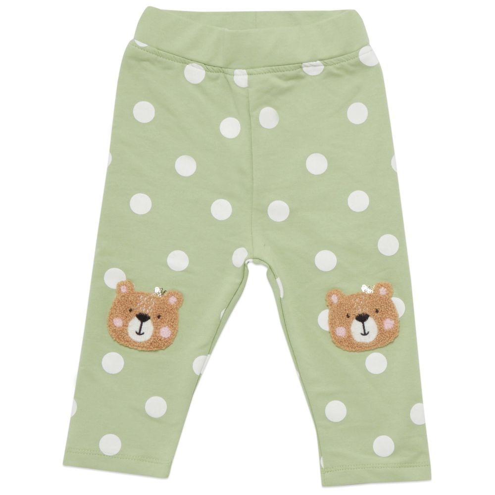 Little Kangaroos - Baby Girl's Printed Leggings - Tea Green