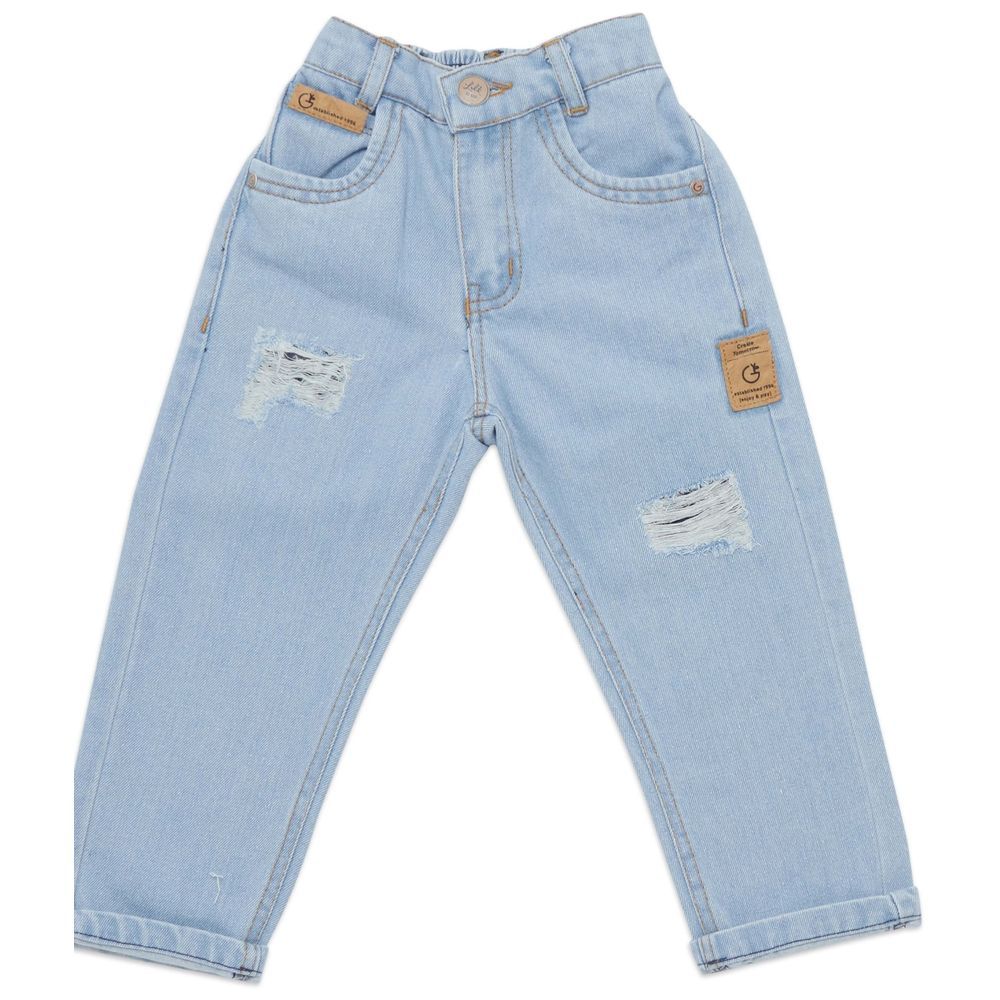 Little Kangaroos - Boy's Ripped Jeans - Ice Blue