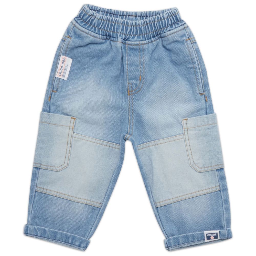 Little Kangaroos - Baby Boy's Faded Denim Jeans - Light Blue