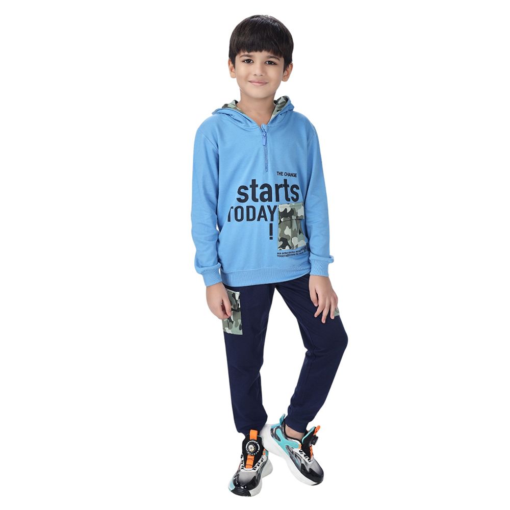 Genius - 2pc-Set - Boy Hooded Sweatshirt w/ Jogger - Blue