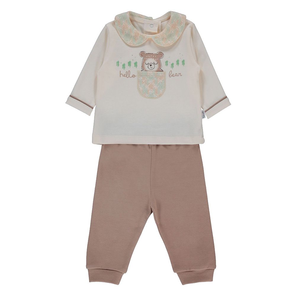 Bebetto - 2pc-Set - Baby Boy Pyjama Set - Brown