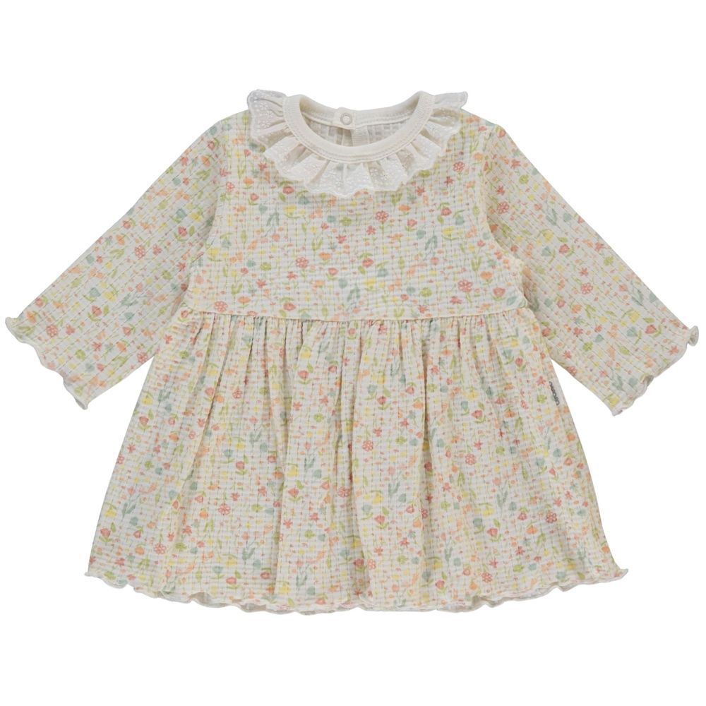 Bebetto - Baby Girls Floral Dress - Ecru