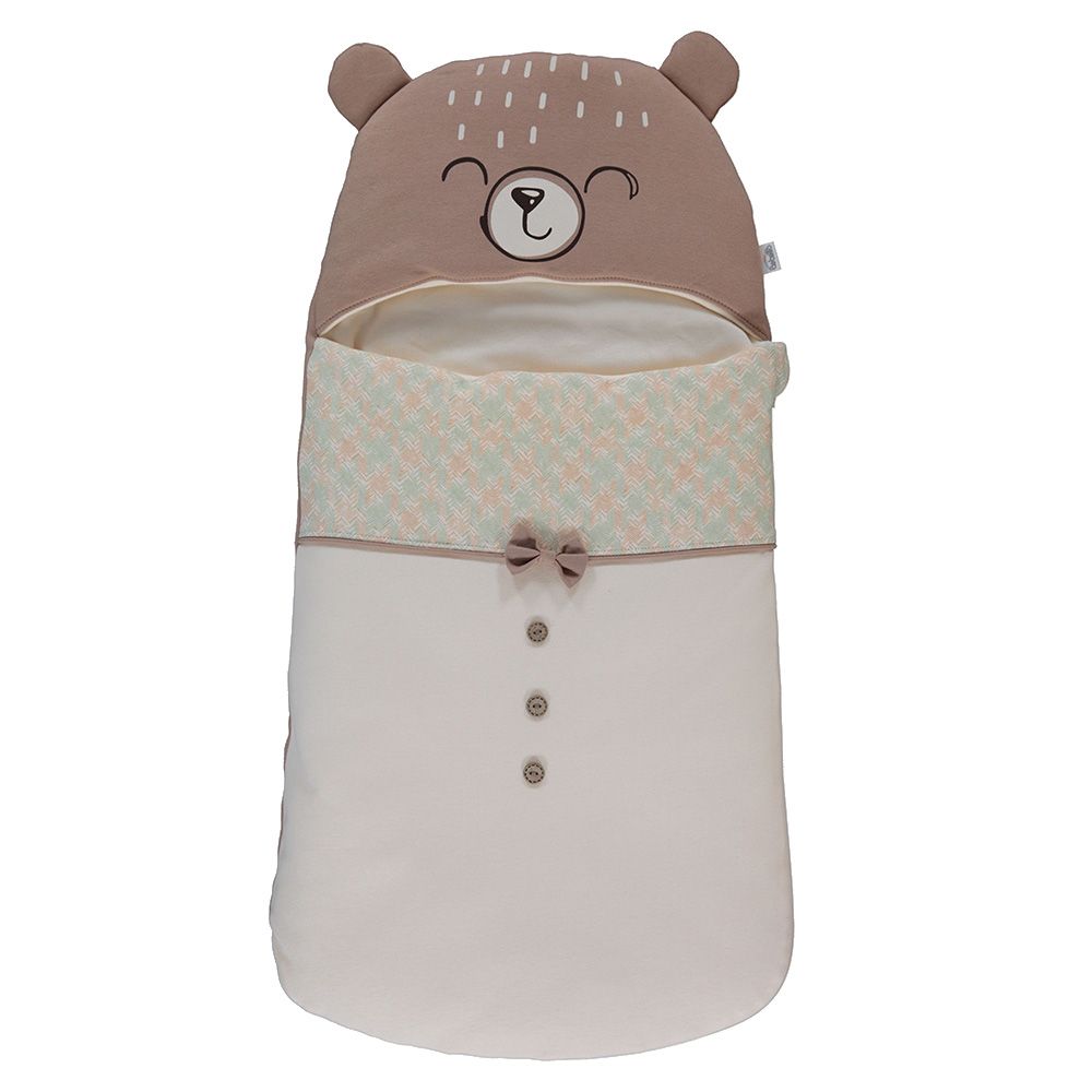 Bebetto - Baby Boy Swaddle - Brown/Grey