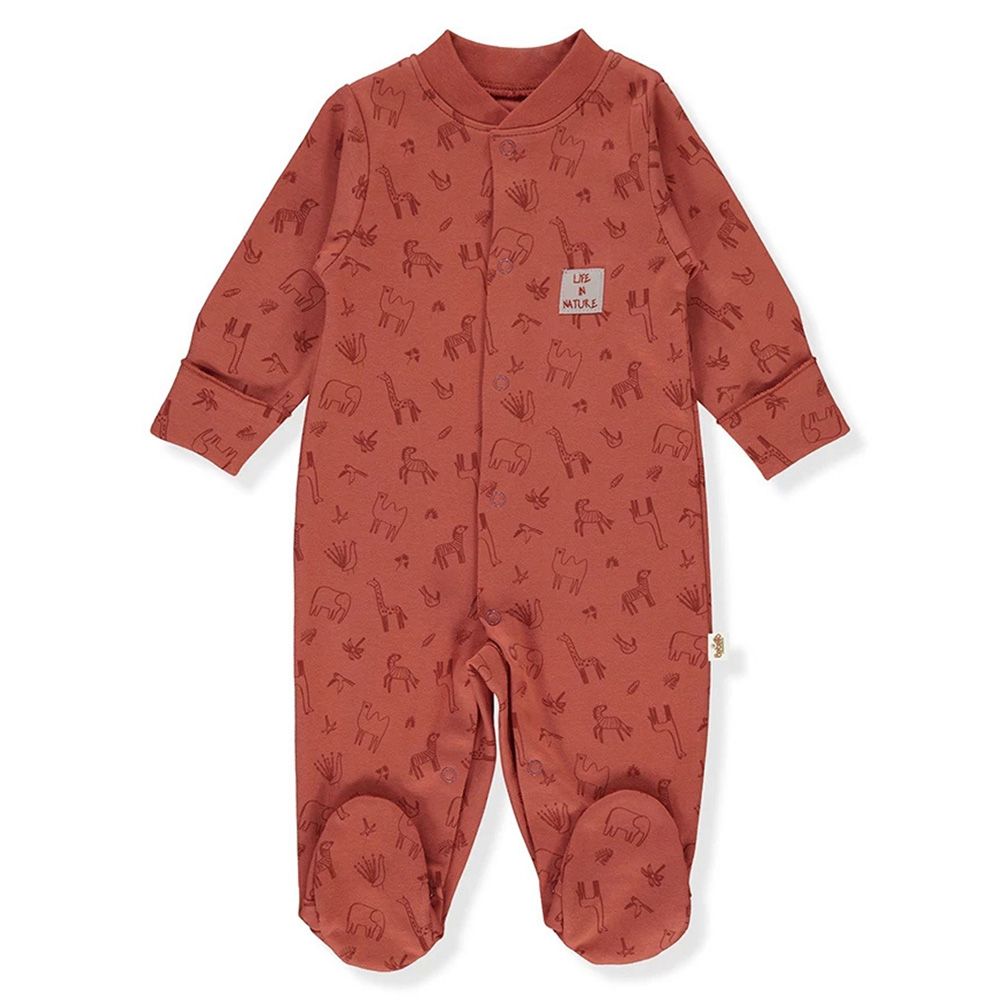 Bebetto - Baby Boy Sleepsuit - Brick Red