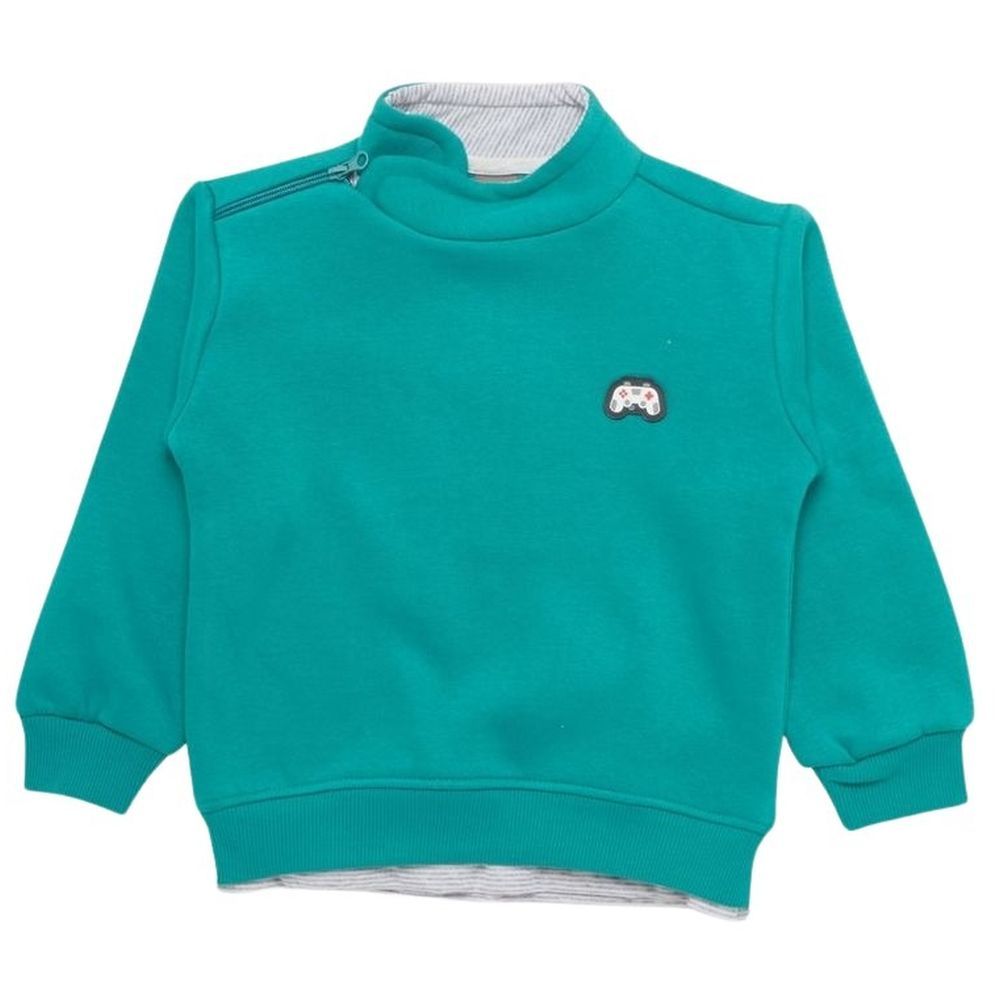 Little Kangaroos - Boy High Neck Sweatshirt - Dark Green