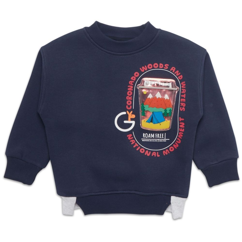 Little Kangaroos - Boy Long Sleeve Sweatshirt - Navy Blue