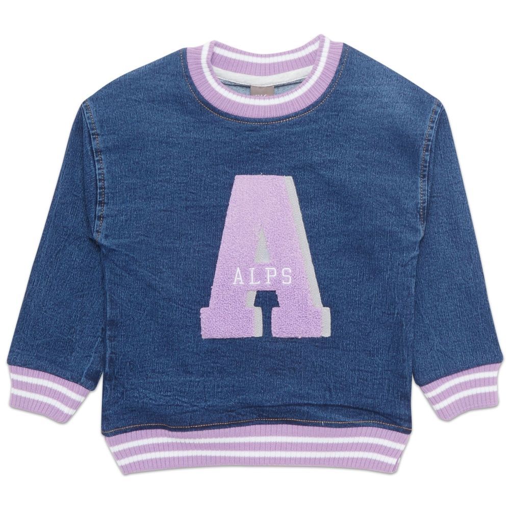 Little Kangaroos - Boy Alps Print Sweatshirt - Dark Blue