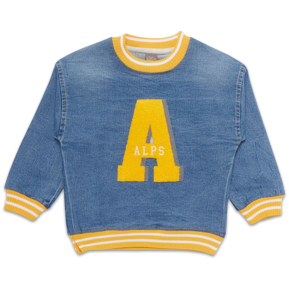 Little Kangaroos - Boy Alps Print Sweatshirt - Light Blue