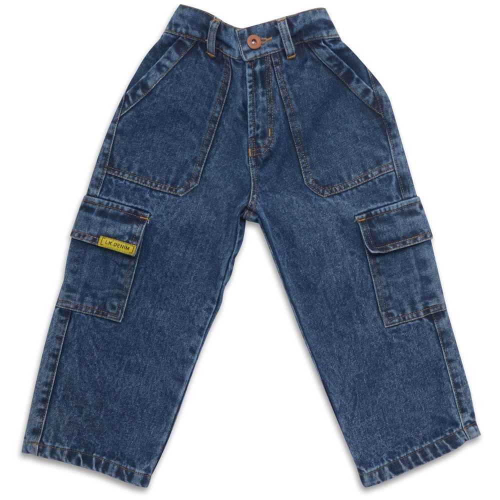 Little Kangaroos - Boy Denim Cargo Jeans - Dark Blue