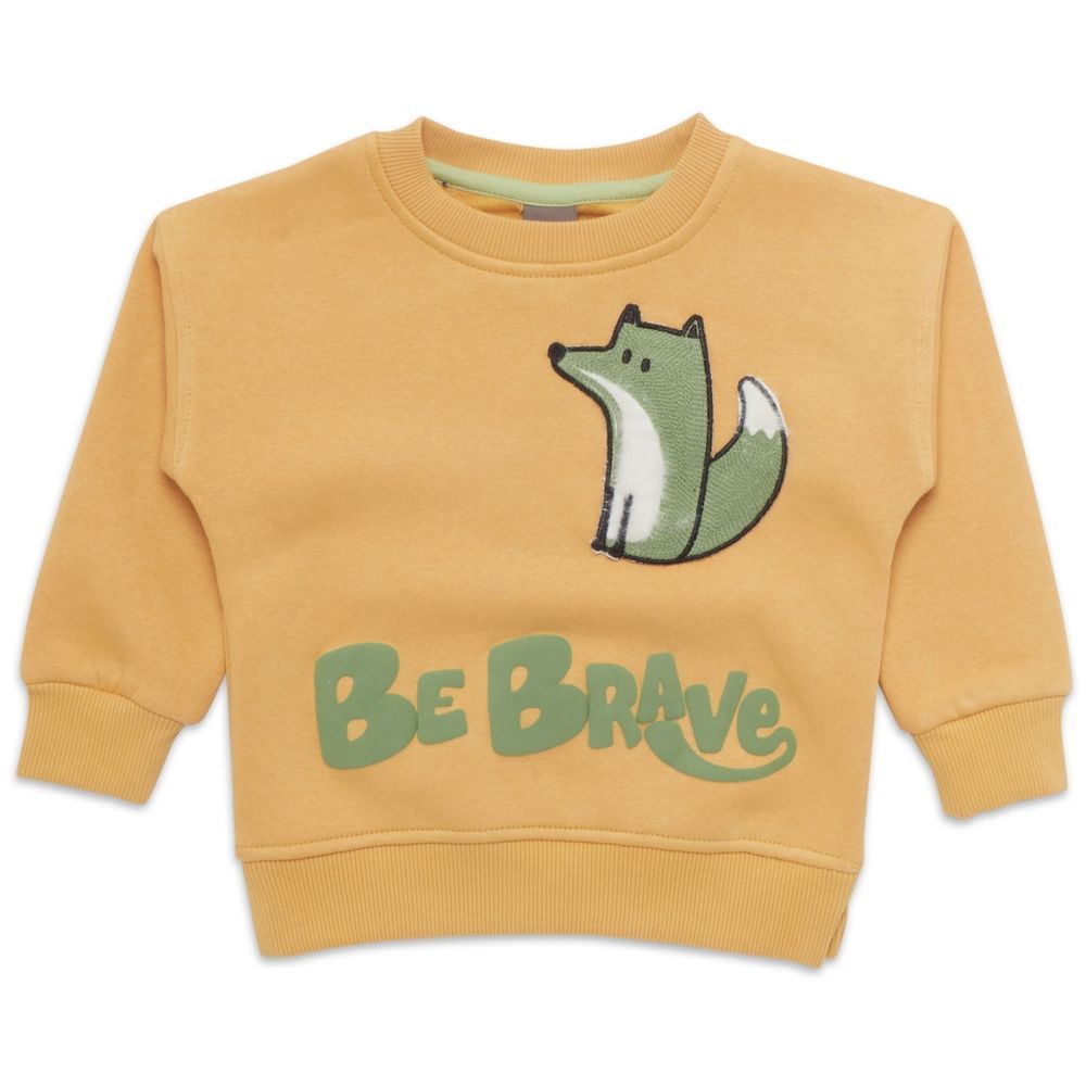 Little Kangaroos - Baby Boy Be Brave Sweatshirt - Cheese