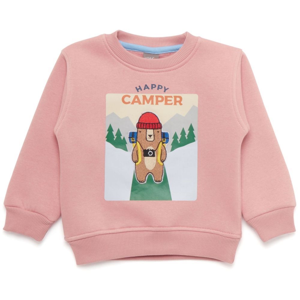 Little Kangaroos - Baby Happy Camper Sweatshirt - Flamingo