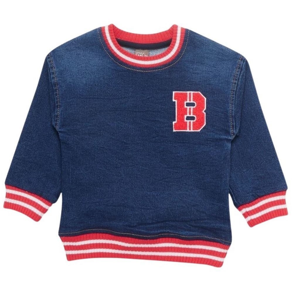 Little Kangaroos - Baby Boy Denim Sweatshirt - Dark Blue