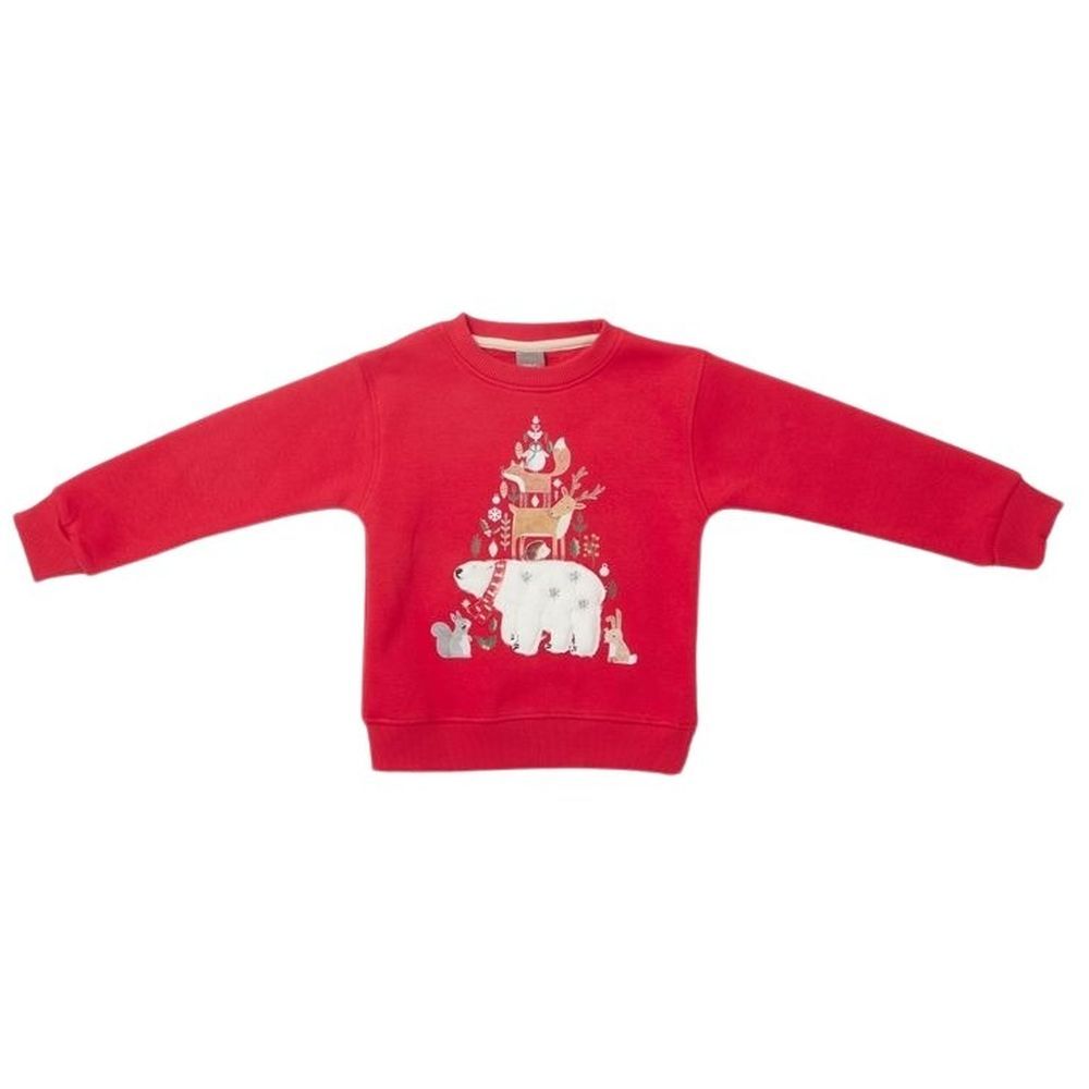 Little Kangaroos - Baby Boy Christmas Eve Sweatshirt - Red