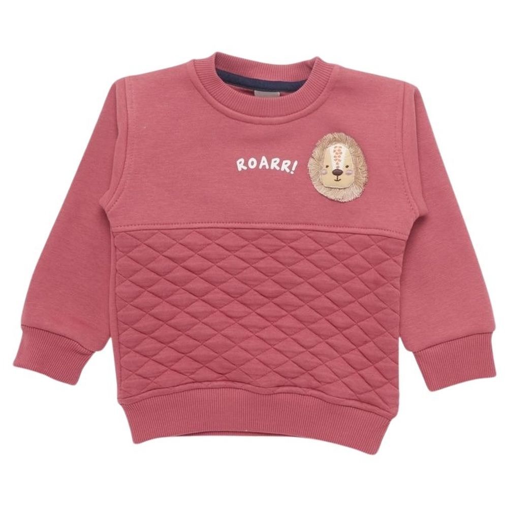 Little Kangaroos - Baby Boy Roar Print Sweatshirt - Plum