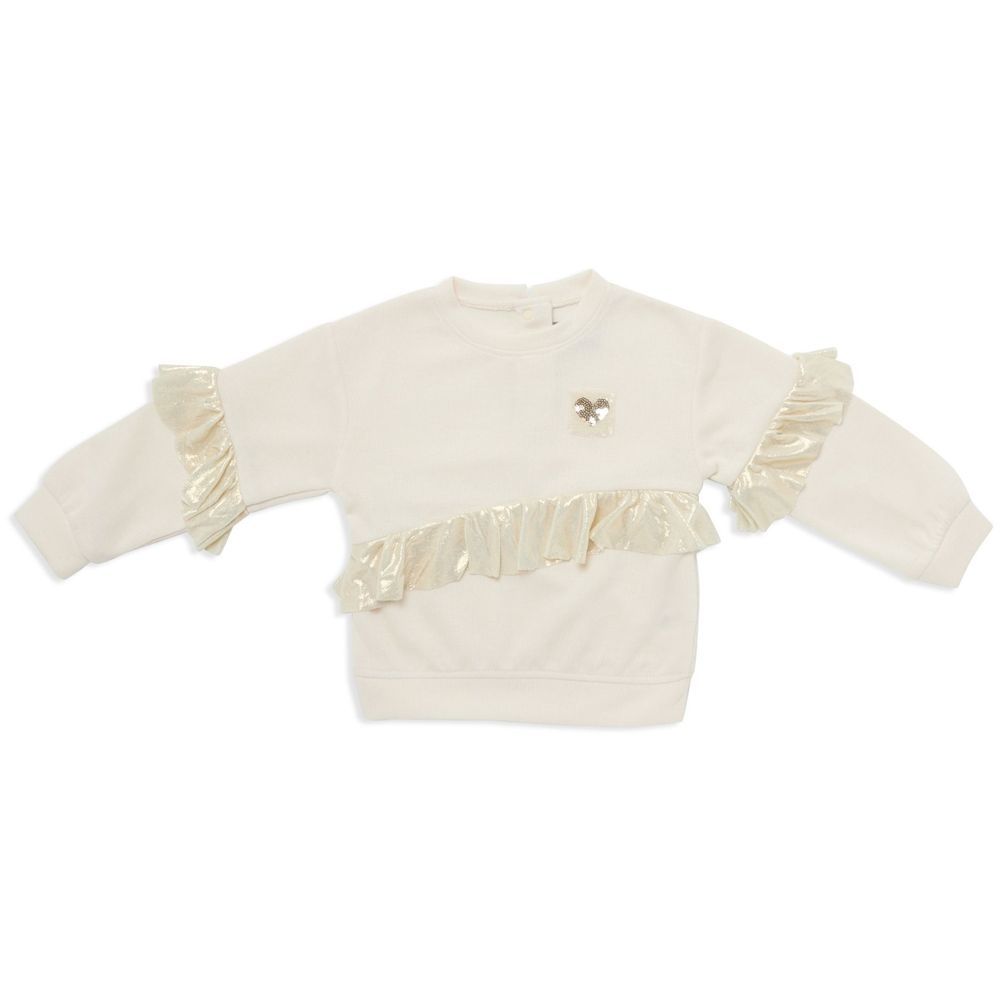 Little Kangaroos - Girl Solid Long Sleeve Sweatshirt - Cream