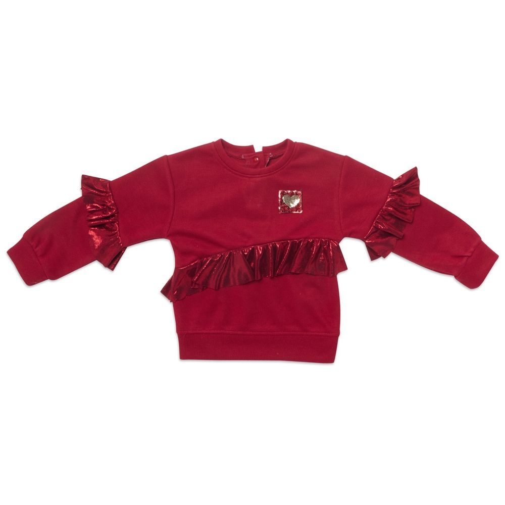 Little Kangaroos - Solid Long Sleeve Sweatshirt - Maroon