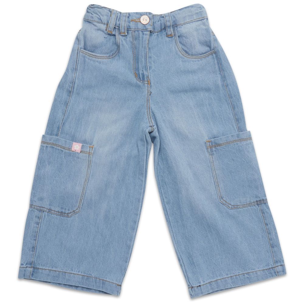 Little Kangaroos - Girl Wide Leg Denim Jeans - Light Blue