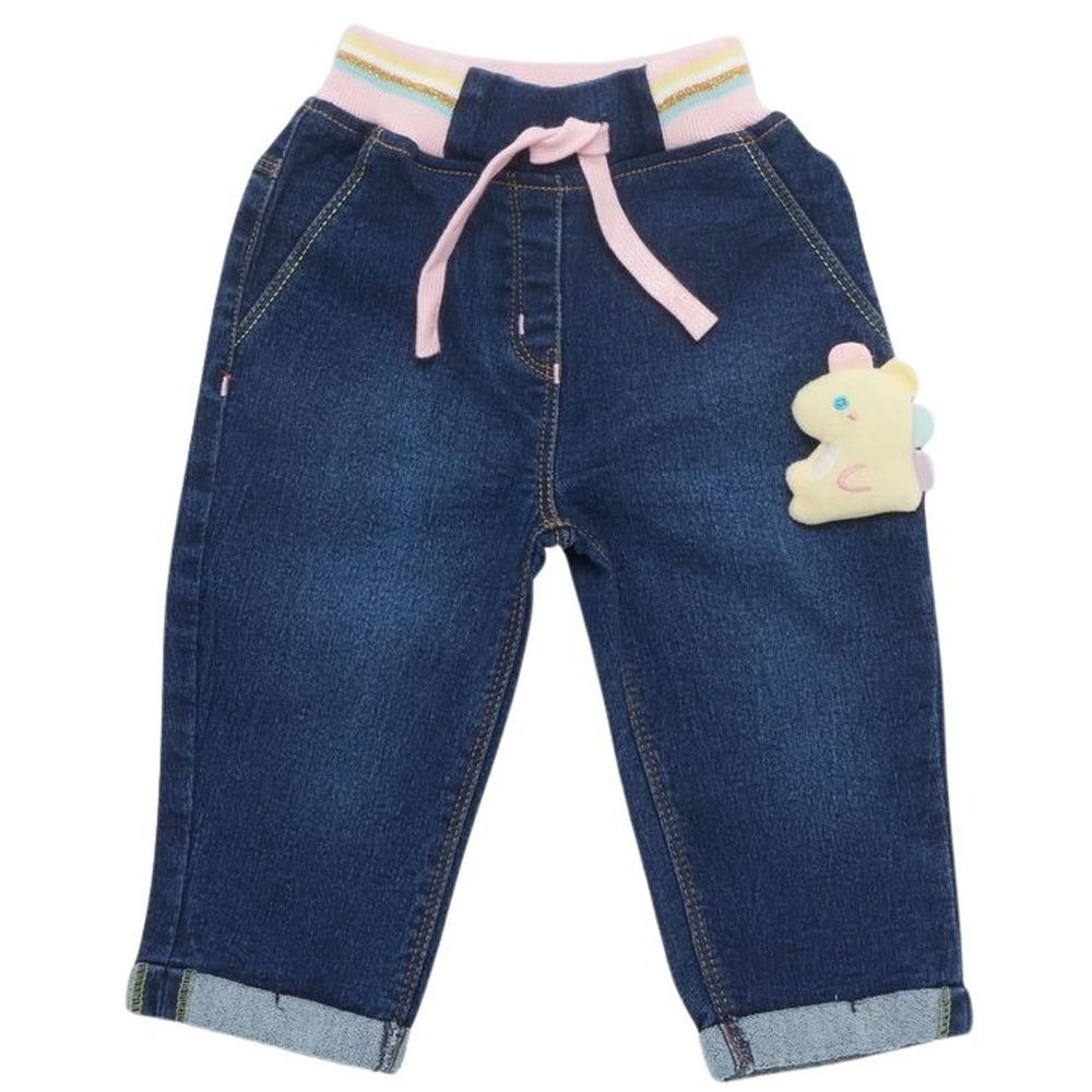 Little Kangaroos - Denim Jeans w/ Drawstring - Dark Blue