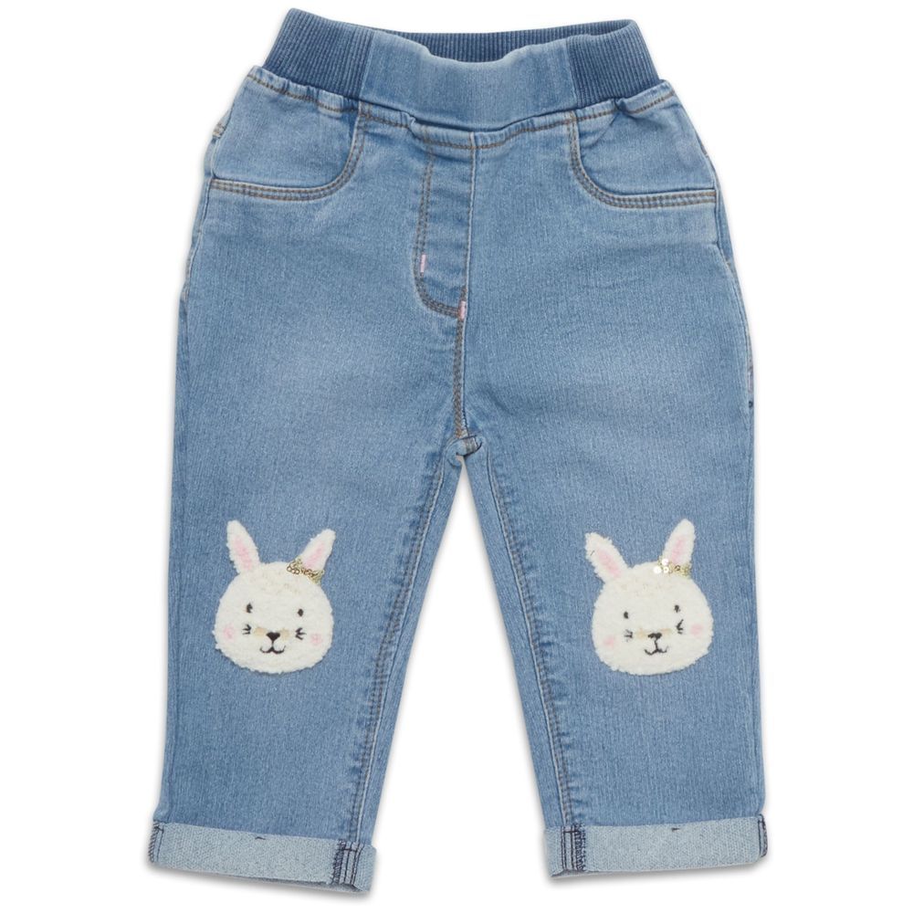 Little Kangaroos - Bunny Patch Denim Jeans - Light Blue