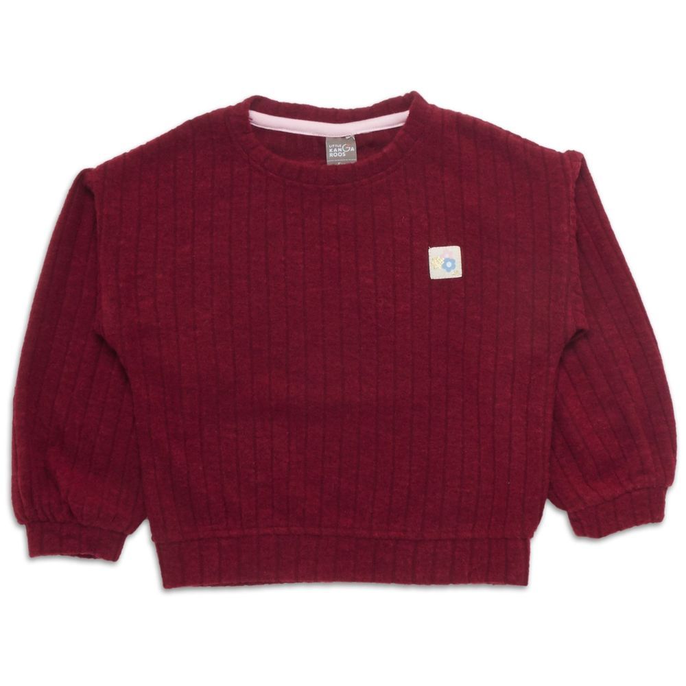 Little Kangaroos - Girl Plain Sweatshirt - Maroon