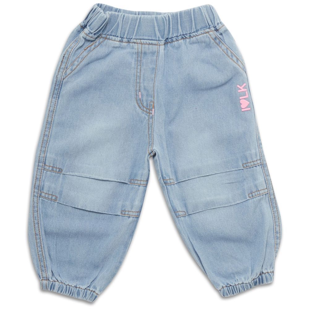 Little Kangaroos - Baby Girl Denim Joggers - Light Blue