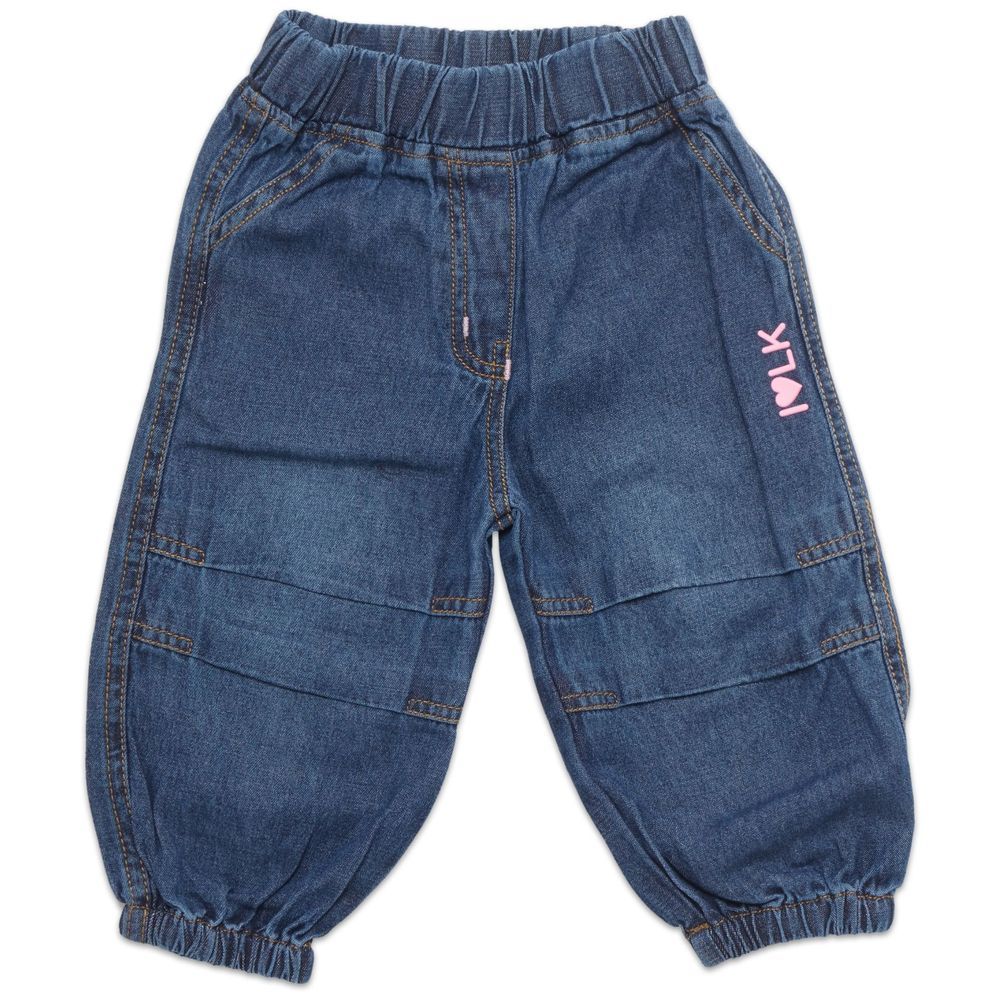 Little Kangaroos - Baby Girl Denim Joggers - Dark Blue