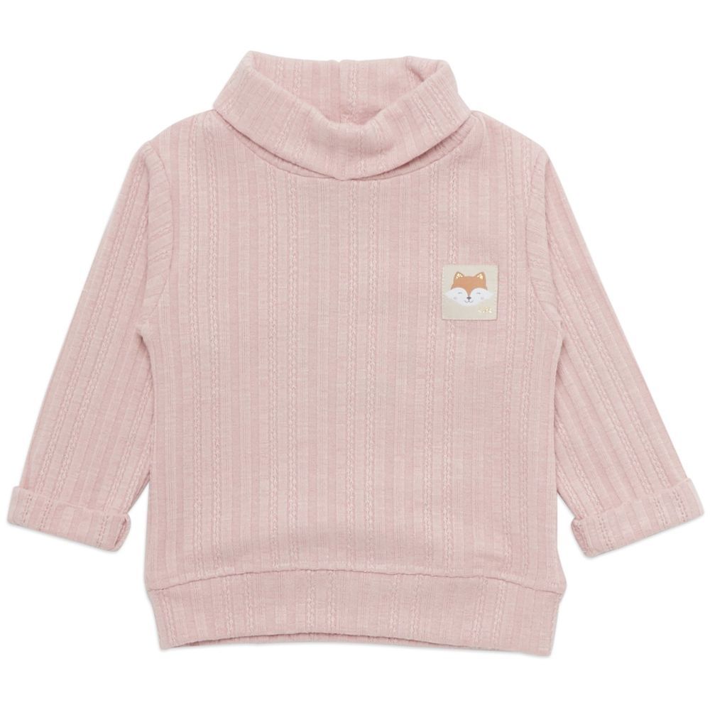 Little Kangaroos - Baby Girl Plain Sweatshirt - Chalk Pink