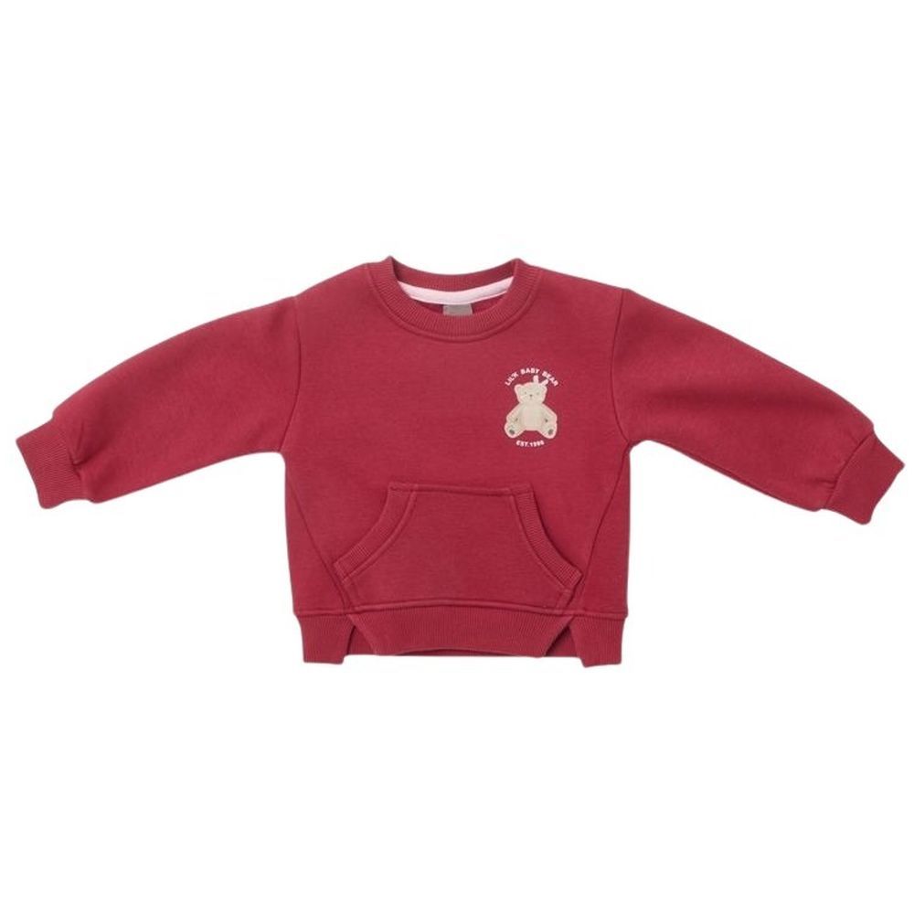 Little Kangaroos - Full Sleeve Sweatshirt w/ Pockets - Berry Red