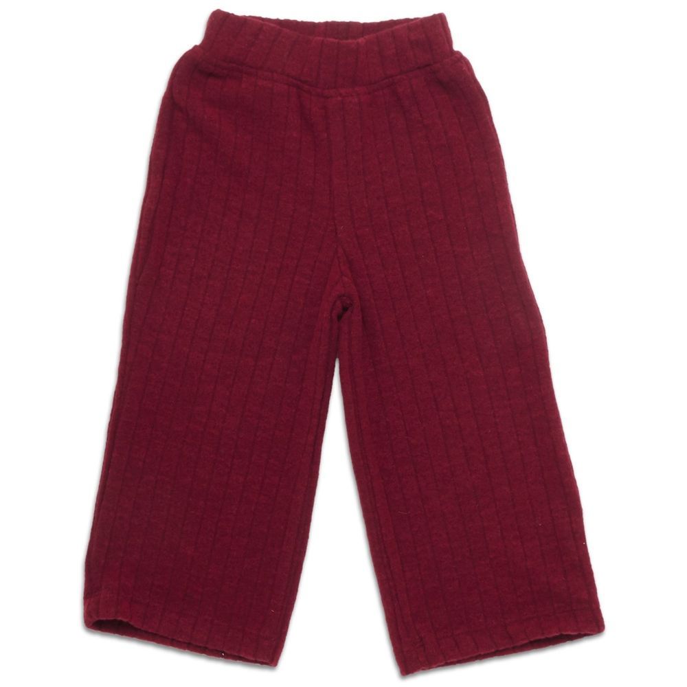 Little Kangaroos - Girl Elasticated Flared Pants - Maroon