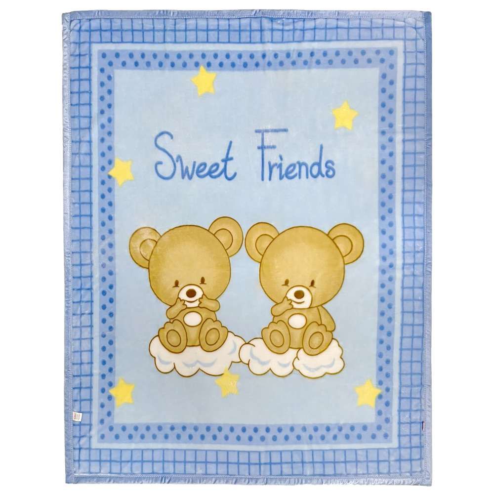 Smart Baby - Baby Boy Super Soft Blanket - Blue - Sweet Friends