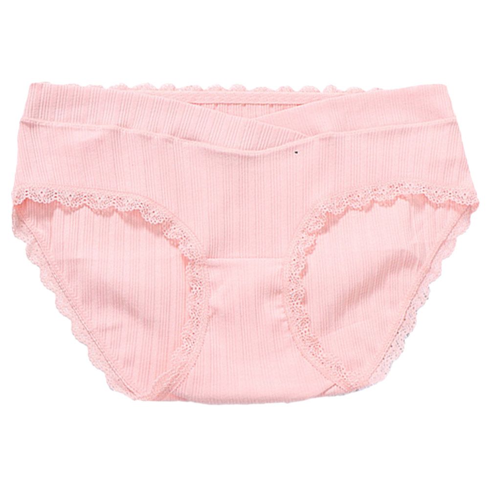 Blooming Blossom - Low Waist Cotton Seamless Maternity Briefs - Pink (Exclusive)