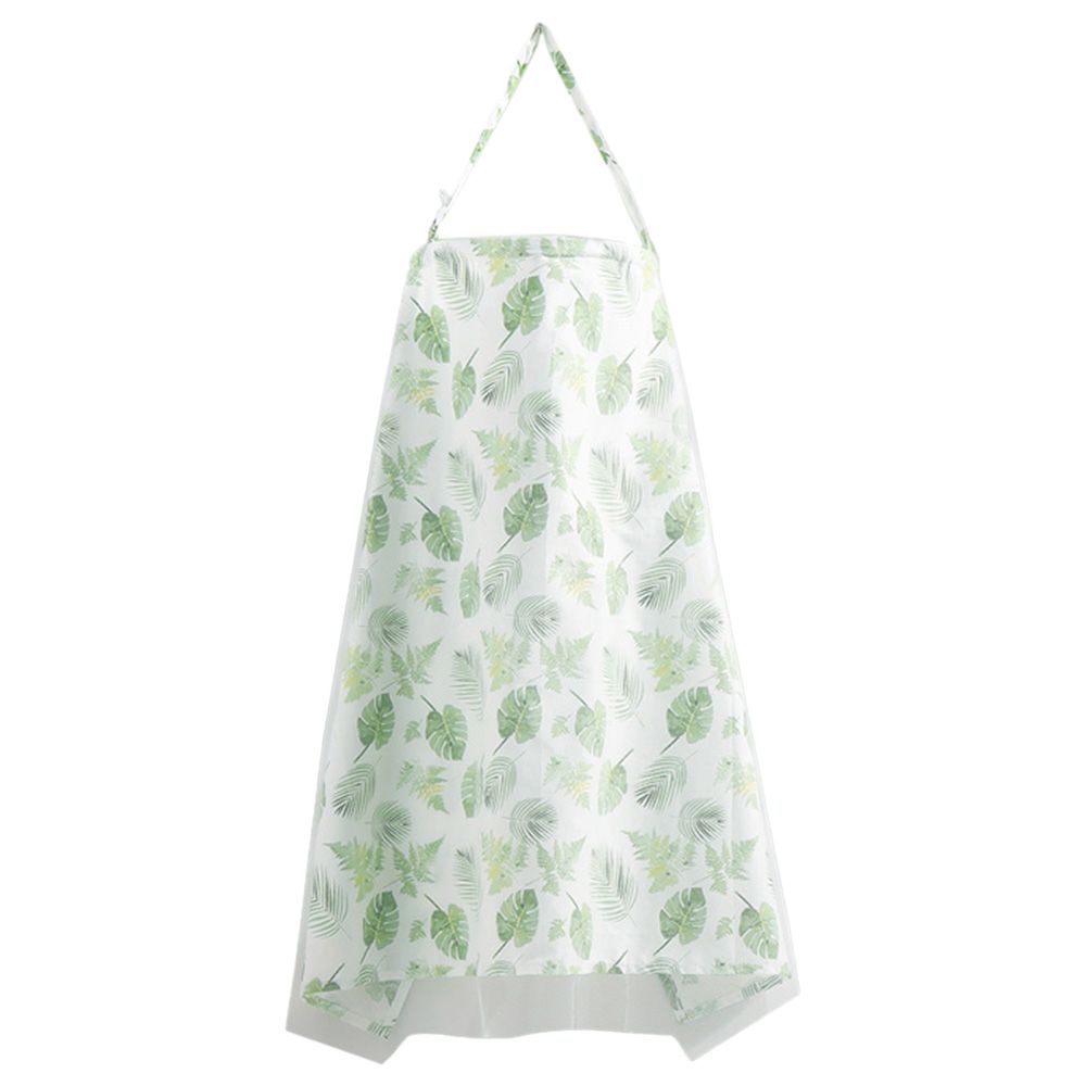 Blooming Blossom - Breathable Printed Nursing Cover - White/Green (Exclusive)