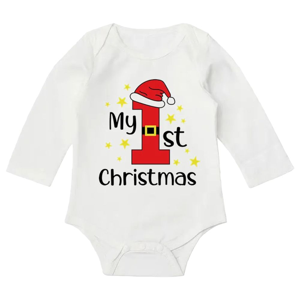 Highland - My First Christmas Cotton Onesie - White