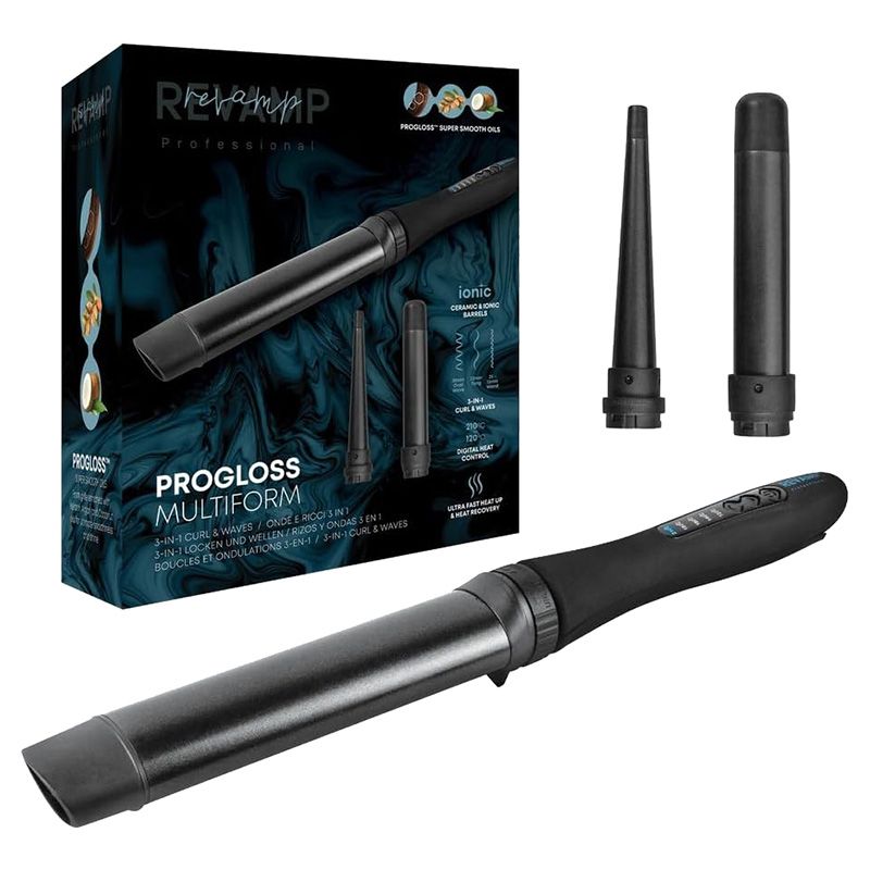 Revamp - Progloss Multiform Curl & Waves Wand - Black