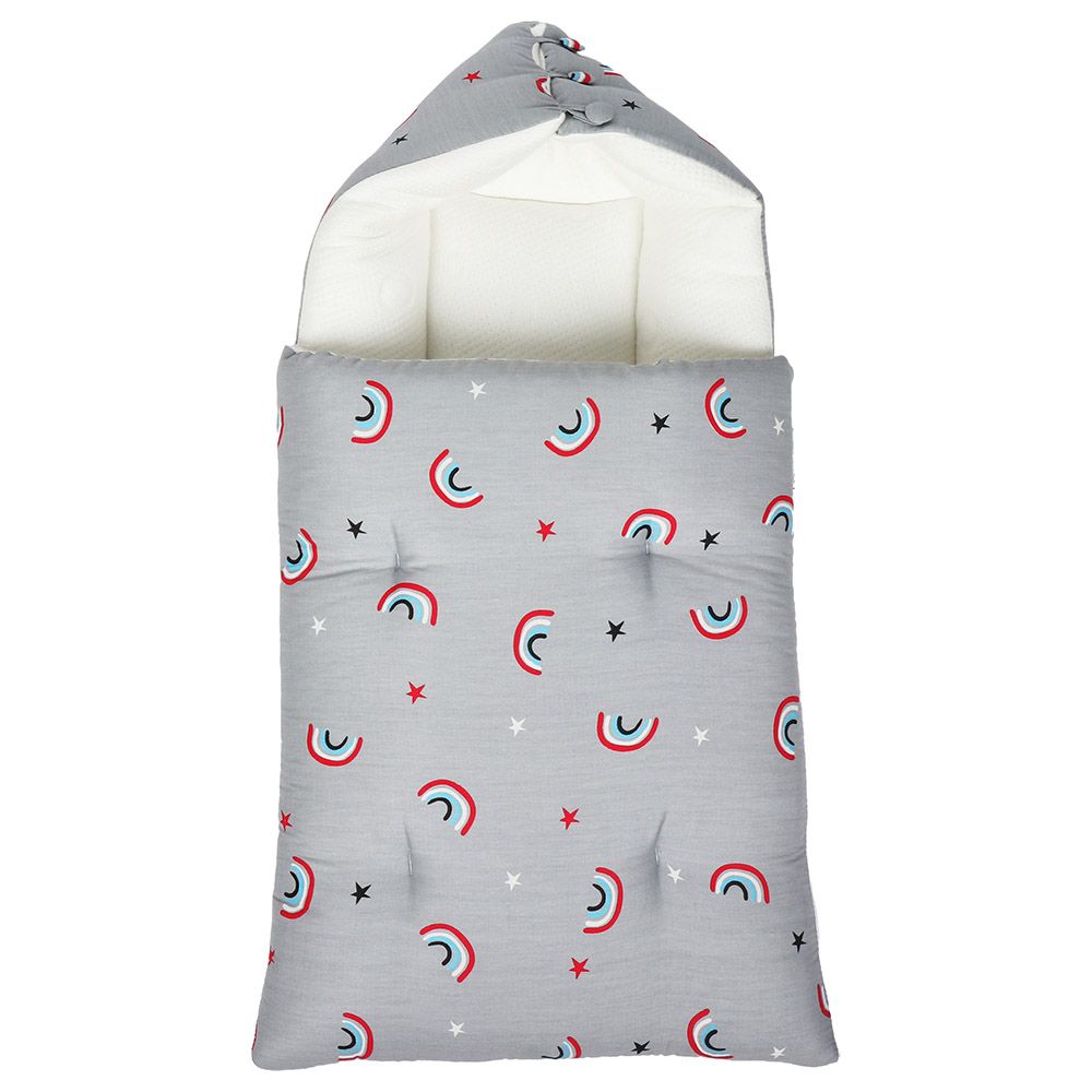 White&Grey - Baby Sleeping Bag Soft Bamboo Swaddle Nest - Rainbow