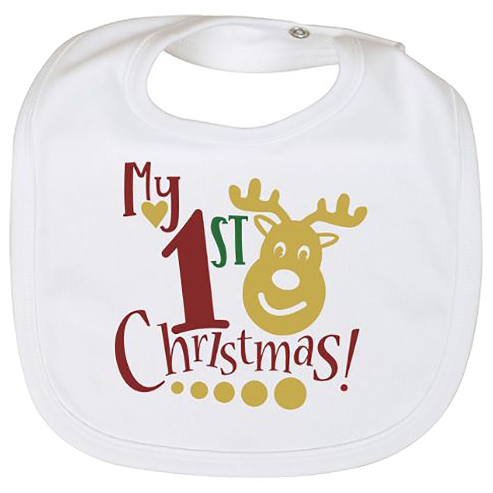 Impressions - My First Christmas Bib - Reindeer - White