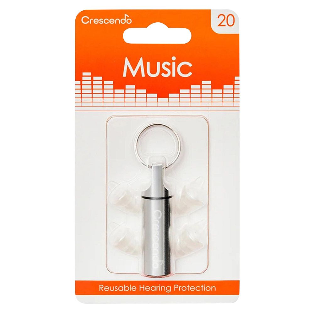 Crescendo - Dynamic Ear Company Music 20 Reusable Ear Plugs - 3 Pcs