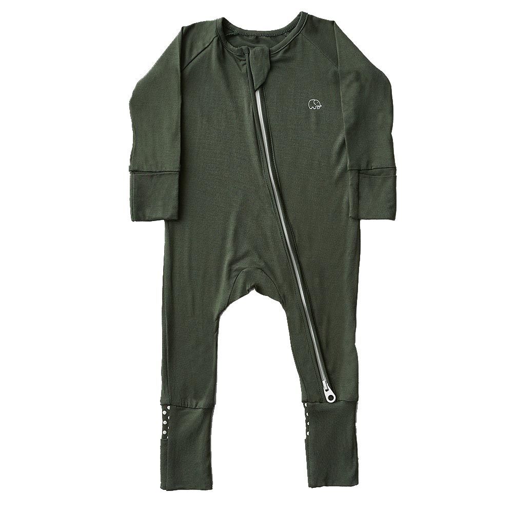 Anvi Baby - Organic Zipper Romper - Dark Green