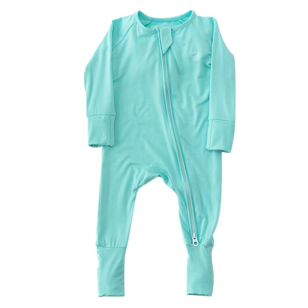 Anvi Baby - Organic Solid Zipper Sleepsuit - Light Blue