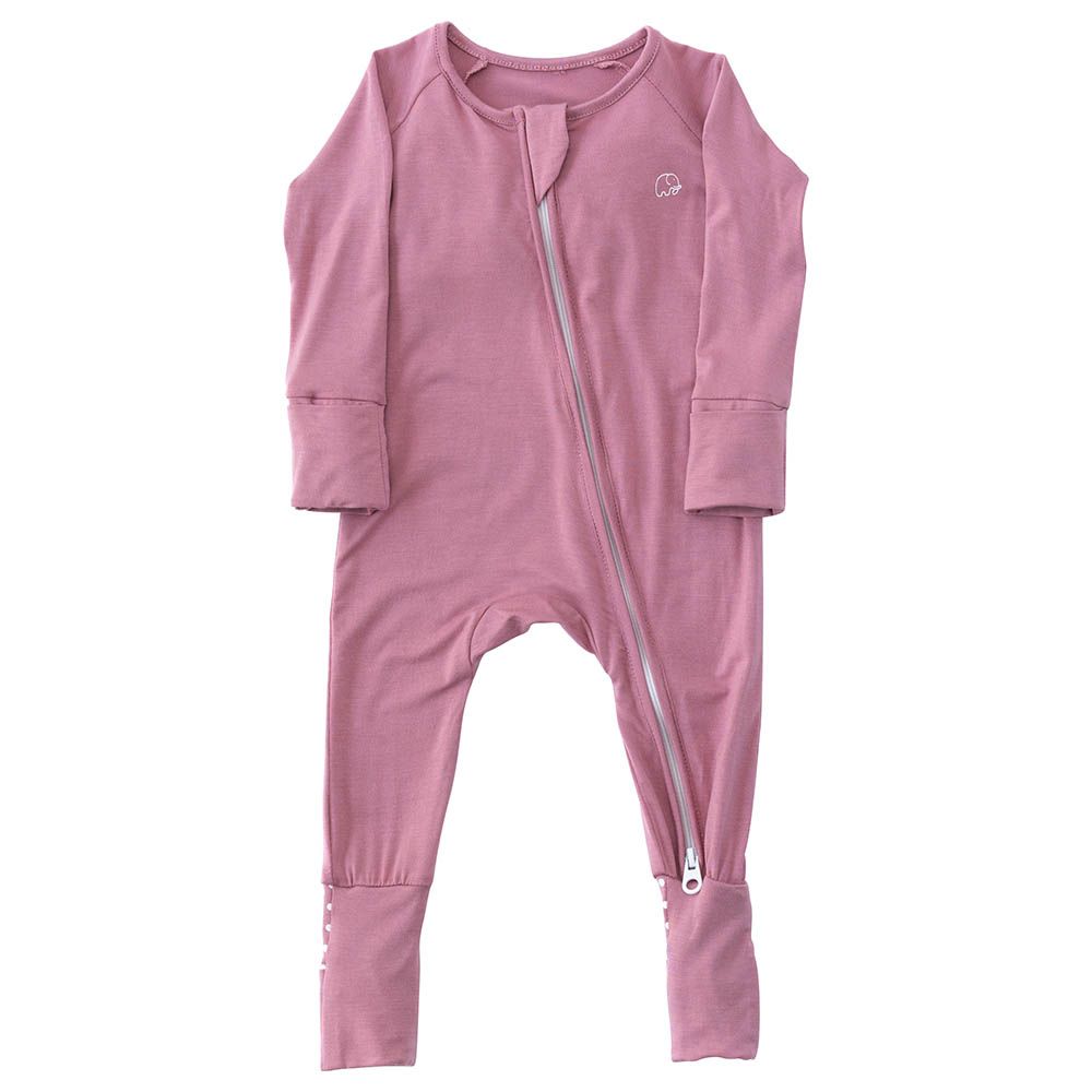 Anvi Baby - Organic Solid Zipper Sleepsuit - Purple