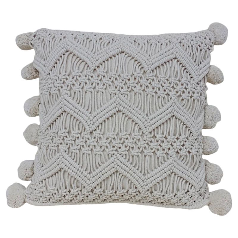 Cherrypick - Macrame Wave Cushion Cover W/ Pillow - Grey