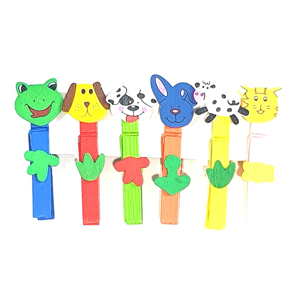 Mindset - Wooden Craft Animals Pegs Clips 6pcs