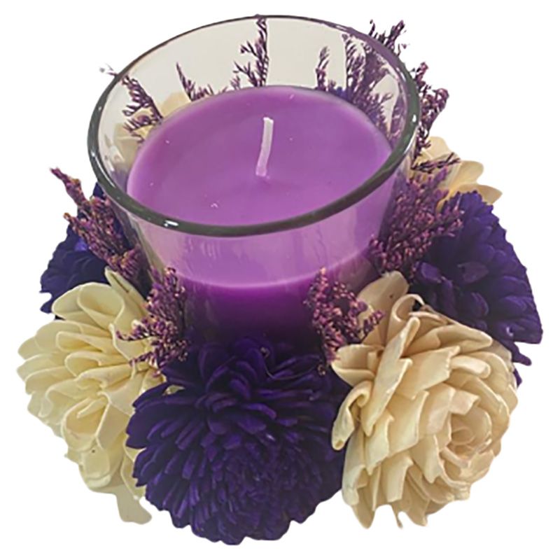 Eco Flowers - Handcrafted Candles W/ Eco Dried Flowers- Lavender