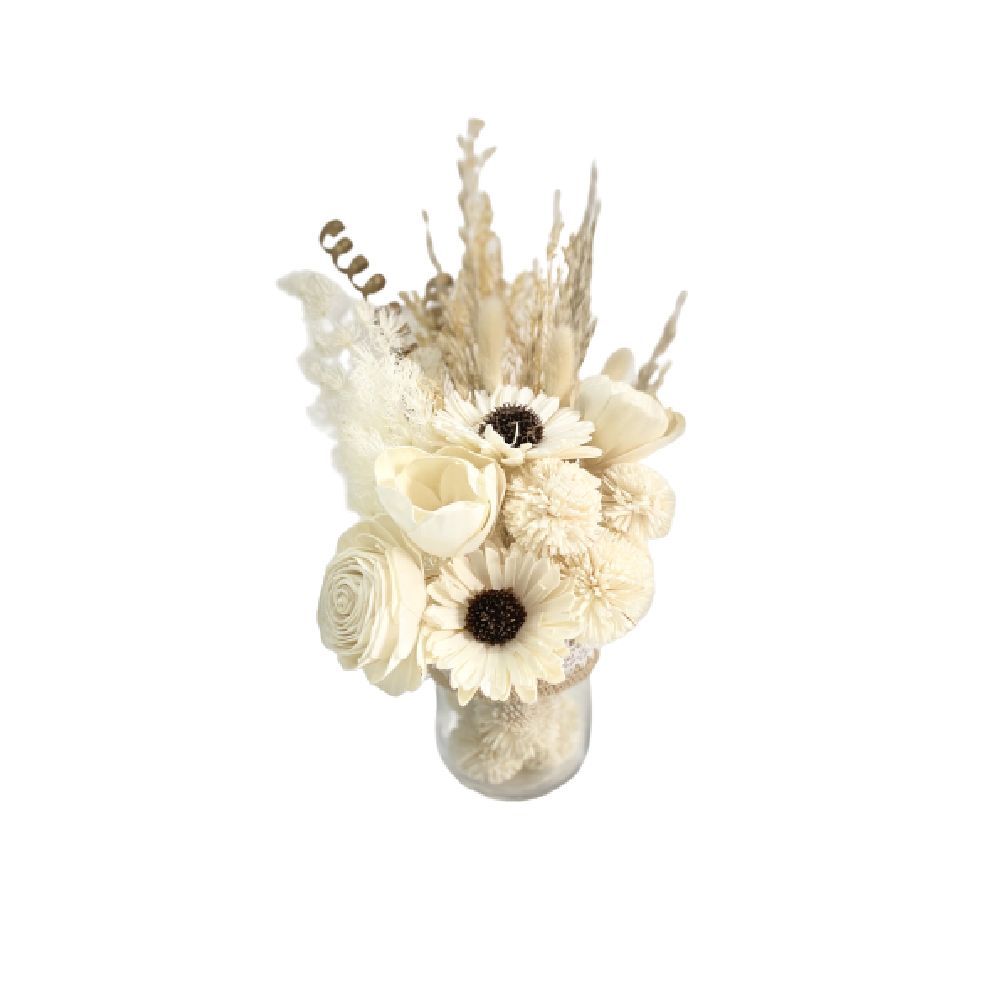 Eco Dried Flowers - Dried Flowers in Vase - White