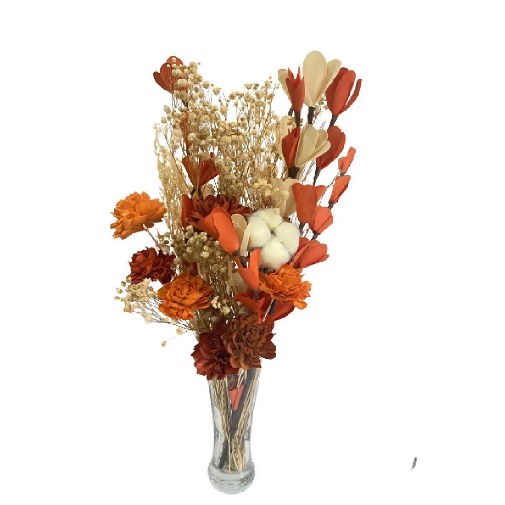 Eco Dried Flowers - Dried Flowers in Vase - Autumn