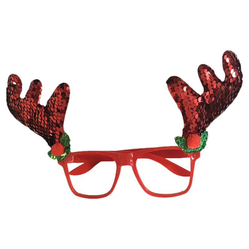 Merry Christmas - Sequin Reindeer Goggle Glasses Frame