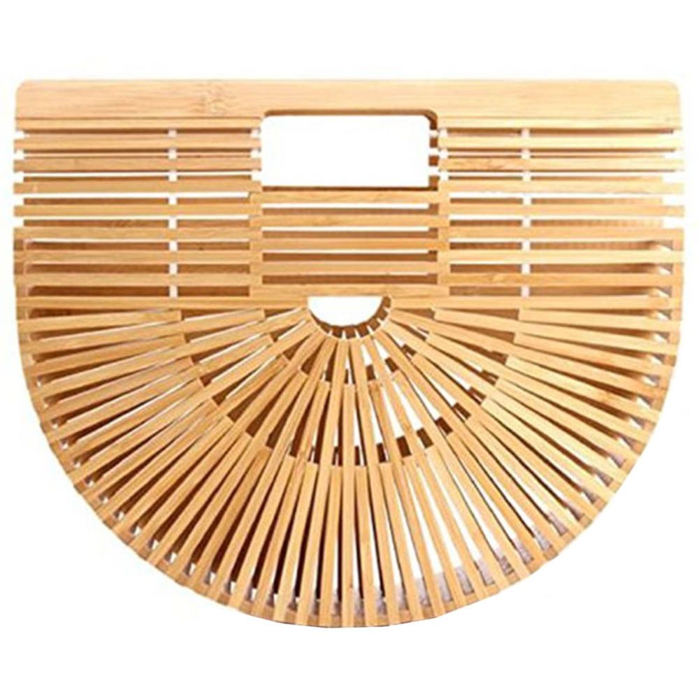 Kaf Craft - Wooden Bamboo Bag - Beige