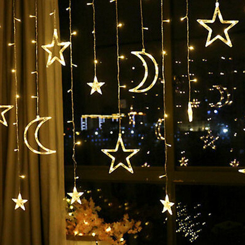 Kaf Craft - Ramadan Light - Eid Moon & Star Light String Decoration