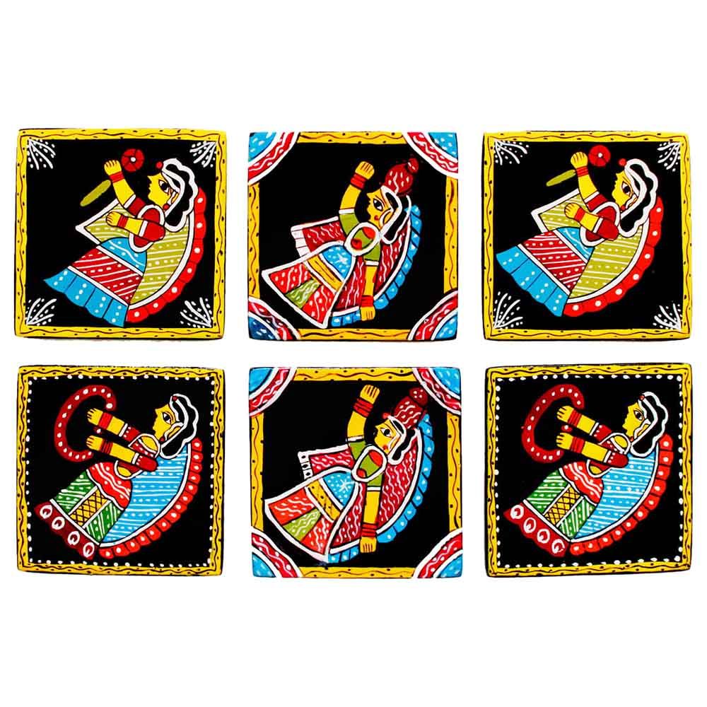 Kaf Craft - Tea Coaster Hand-Painted - Set Of 6 