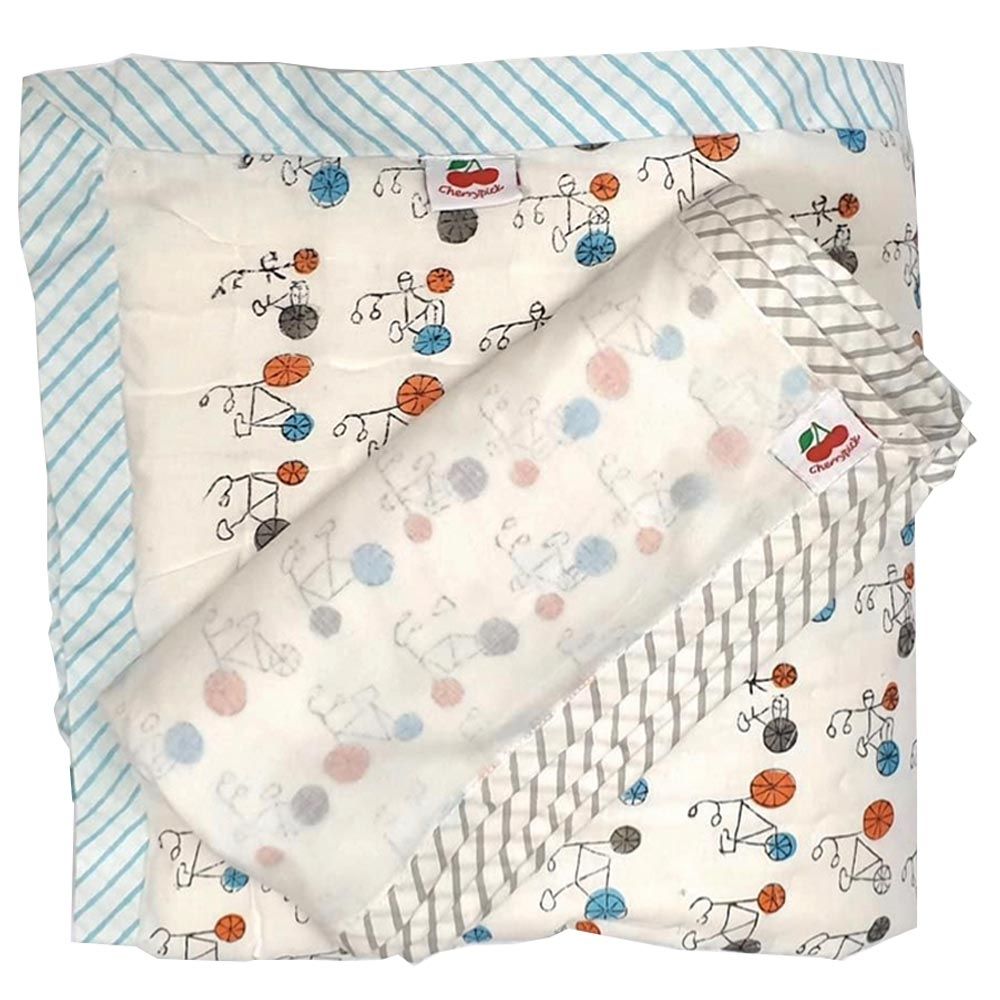 Cherrypick - Winter and Summer Blanket Bicyle Print 2pc-Set